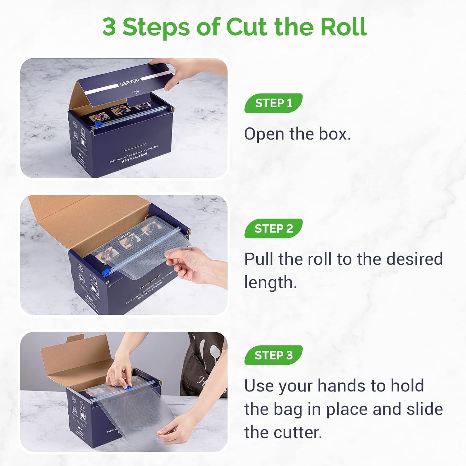 Vacuum Sealer Bags for Food, 8X120Ft Rolls with Slide Cutter for All Vacuum Sealer Machine, Bpa-Free, Safe for Food Storage, Meal Prep and Sous Vide