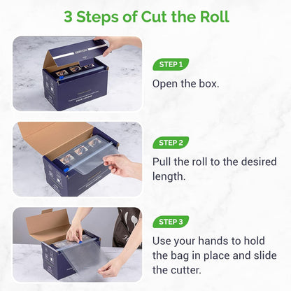 Vacuum Sealer Bags for Food, 8X120Ft Rolls with Slide Cutter for All Vacuum Sealer Machine, Bpa-Free, Safe for Food Storage, Meal Prep and Sous Vide