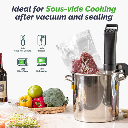 Vacuum Sealer Bags for Food, 8X120Ft Rolls with Slide Cutter for All Vacuum Sealer Machine, Bpa-Free, Safe for Food Storage, Meal Prep and Sous Vide